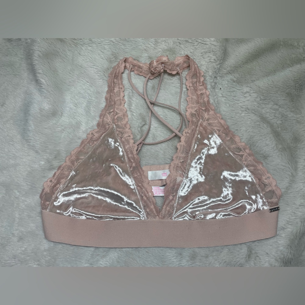 PINK Velvet Strappy Bralette